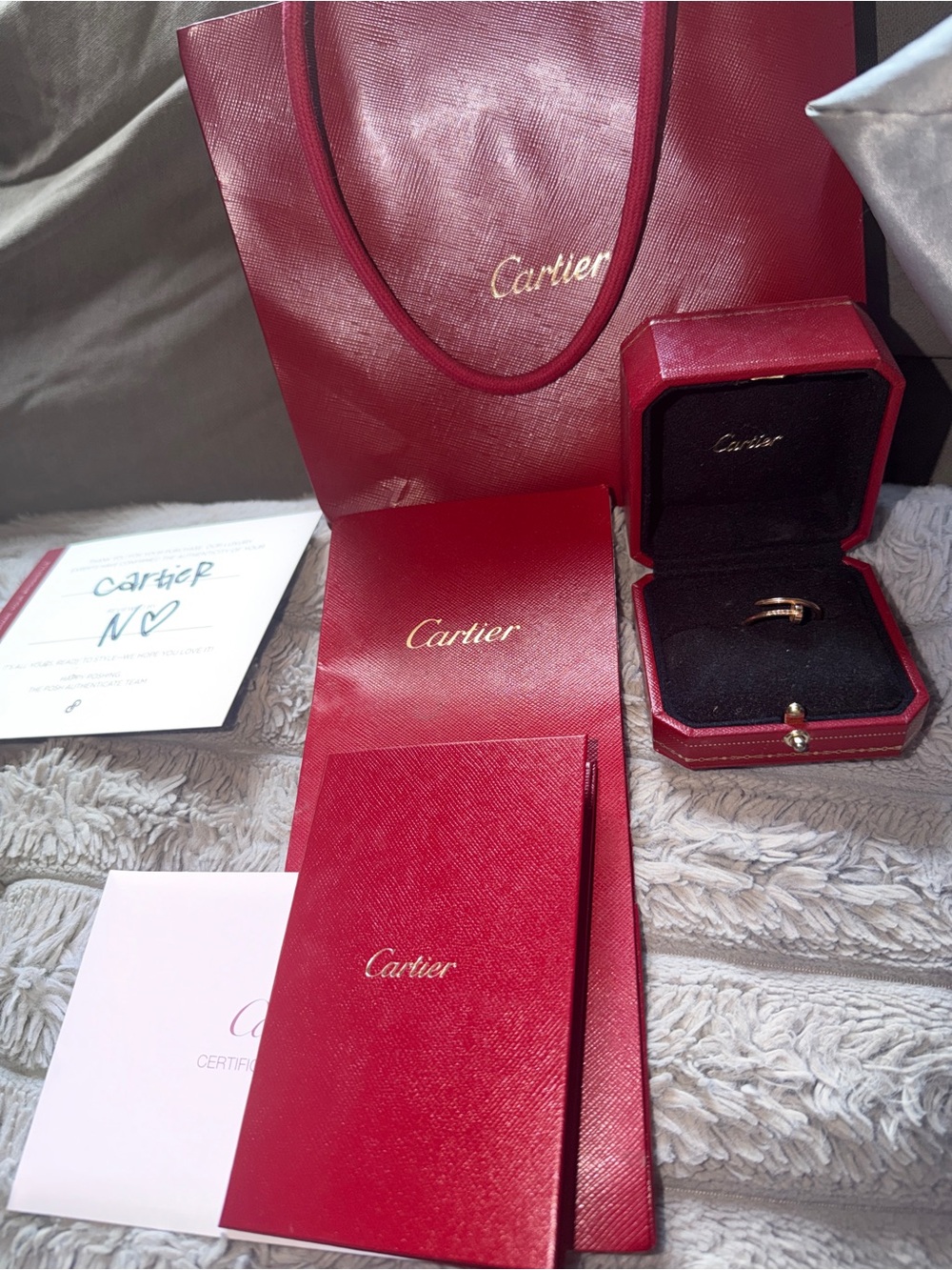 Authentic Cartier small un clou ring in rose gold 57